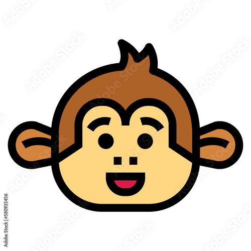 Canvas Print monkey filled outline icon style