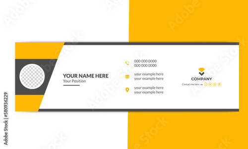 email signature in modern and minimal layout. Corporate email signature with an author photo place.