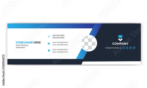 email signature in modern and minimal layout. Corporate email signature with an author photo place.