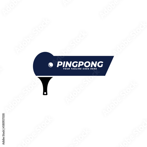 rackets for ping pong or table tennis vector logo concept isolated on white background