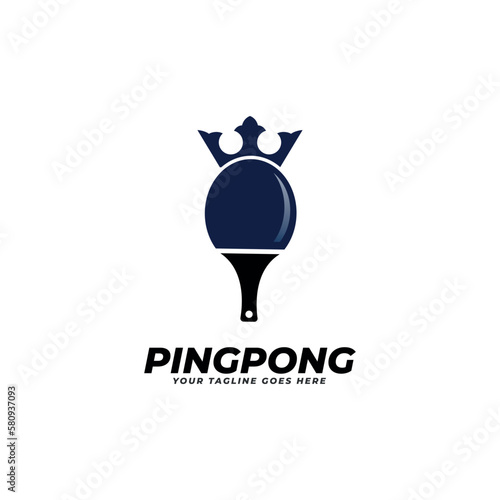 rackets for ping pong or table tennis vector logo concept isolated on white background