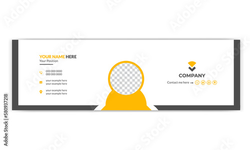 email signature in modern and minimal layout. Corporate email signature with an author photo place.