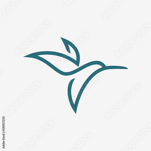 hummingbird colibri bird logo icon line abstract outline monoline vector illustration. abstract nectar bird logo