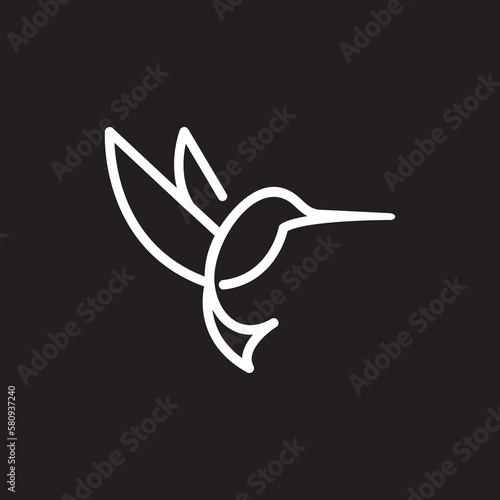 hummingbird colibri bird logo icon line abstract outline monoline vector illustration. abstract nectar bird logo