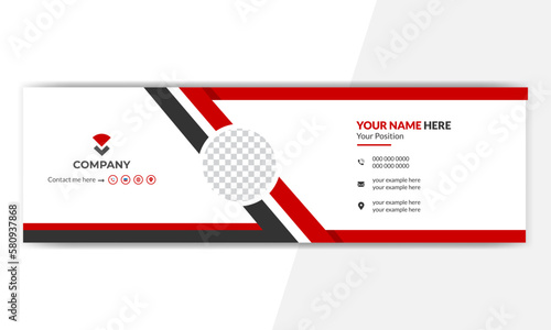 email signature in modern and minimal layout. Corporate email signature with an author photo place.