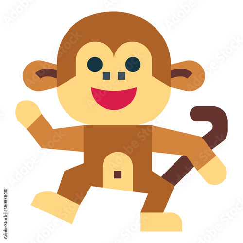 monkey flat icon style