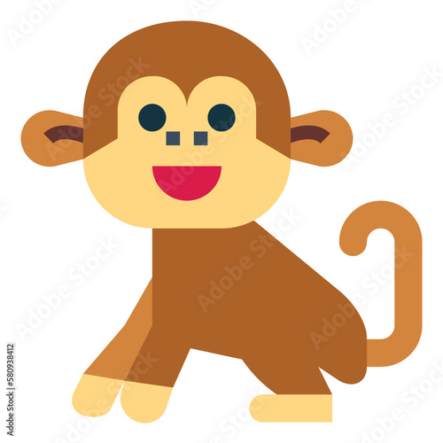 monkey flat icon style
