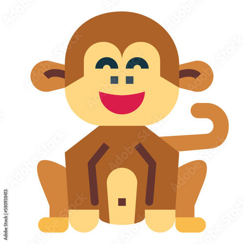 monkey flat icon style