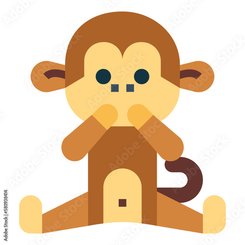 monkey flat icon style