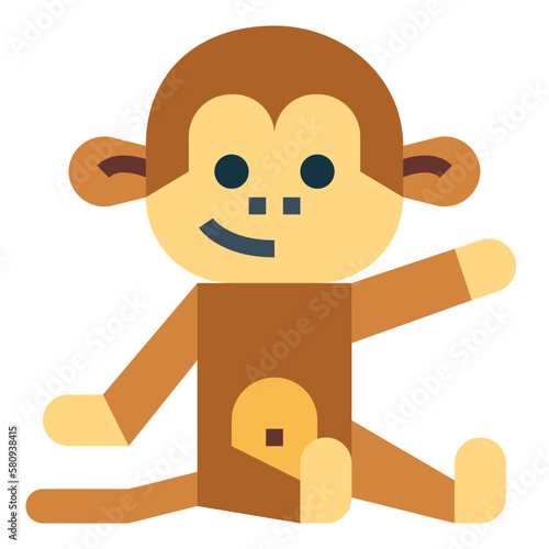 monkey flat icon style