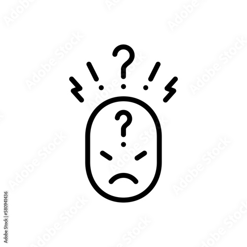 Black line icon for concerning