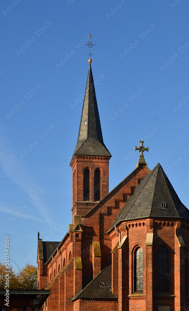 Historical Church in Autumn in the Town Thedinghausen, Lower Saxony