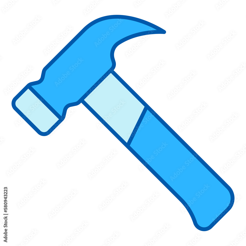 Construction hammer - icon, illustration on white background, color style Construction hammer - icon, illustration on white background, color style