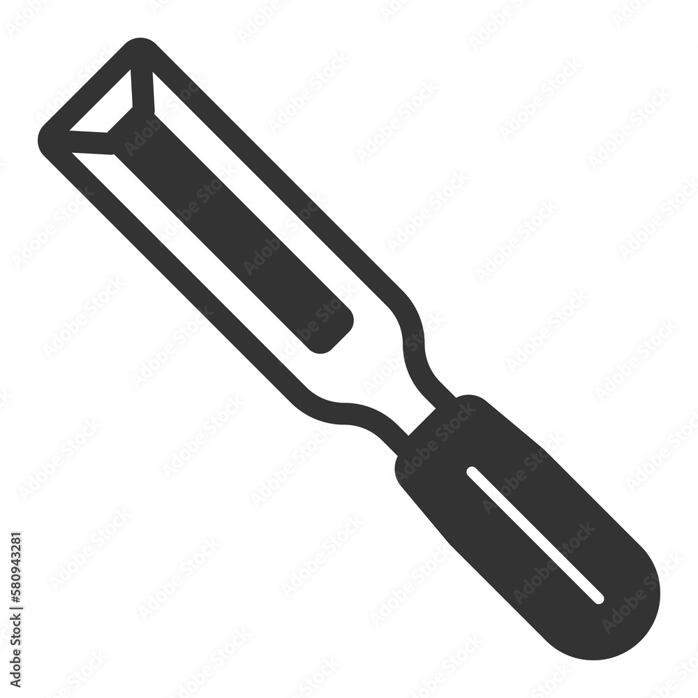 Carpentry chisel - icon, illustration on white background, glyph style Carpentry chisel - icon, illustration on white background, glyph style