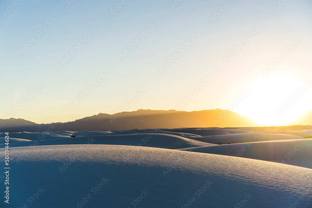 Scenic view of White Sands National Monument against clear sky during sunset Scenic view of White Sands National Monument against clear sky during sunset