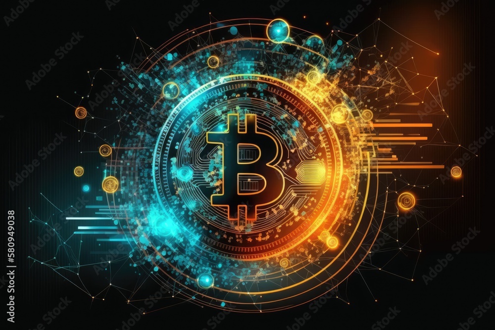 current method of exchange. In the global economy market, bitcoin is an easy form of payment. Financial investment concept and virtual digital currency. Bitcoin background with abstract currencies current method of exchange. In the global economy market, bitcoin is an easy form of payment. Financial investment concept and virtual digital currency. Bitcoin background with abstract currencies
