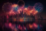 Dubai, United Arab Emirates, displays fireworks for the new year. Generative AI