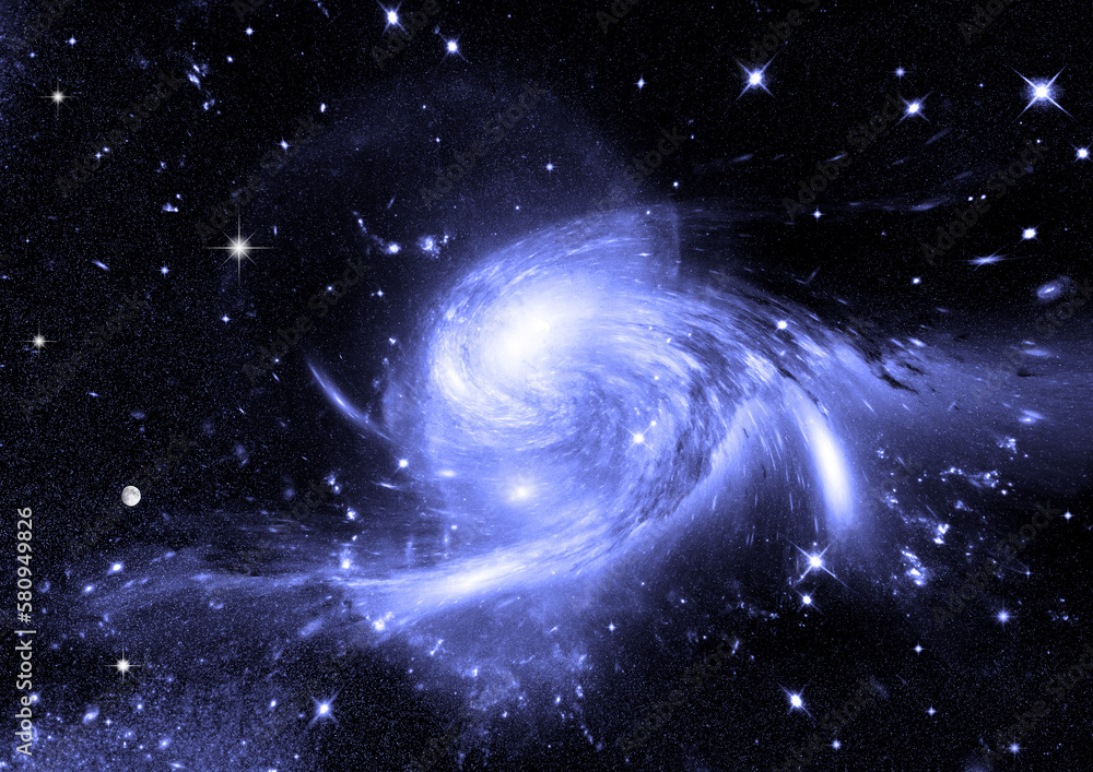 galaxy in a free space. 3D rendering