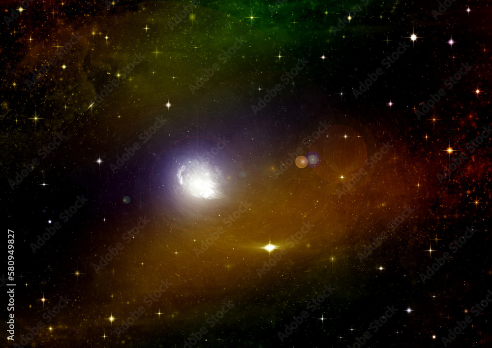 galaxy in a free space. 3D rendering
