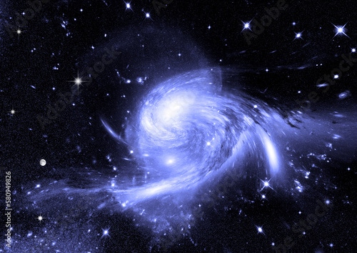 Obraz na płótnie galaxy in a free space. 3D rendering w salonie