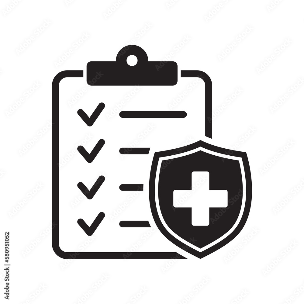 Medical insurance icon on white background. Vector illustration. Medical insurance icon on white background. Vector illustration.