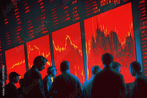Financial Meltdown: Capturing the Chaos of a Stock Market Crash photo