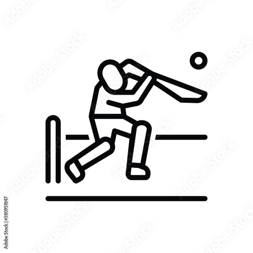 Black line icon for cricket photo