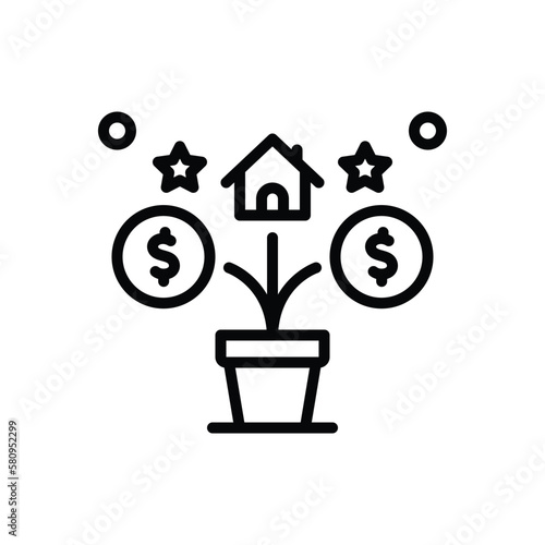 Black line icon for beneficial