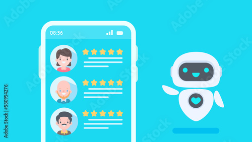 Auto reply system with intelligent robots provide information and help customers with problems