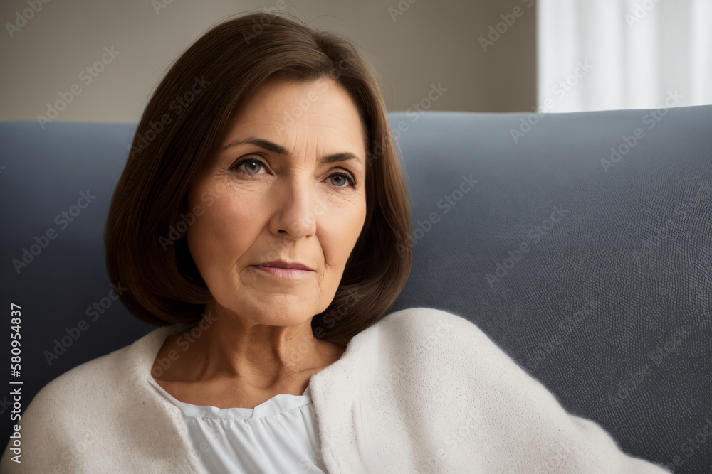 Sad tired ill sick lonely disappointed caucasian old elderly senior woman grandmother sitting on the sofa couch, feeling nostalgy, pain, missing grandchildren, bankruptcy, fraud at home. Generative ai Sad tired ill sick lonely disappointed caucasian old elderly senior woman grandmother sitting on the sofa couch, feeling nostalgy, pain, missing grandchildren, bankruptcy, fraud at home. Generative ai