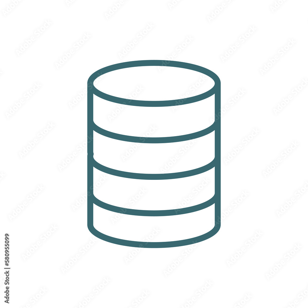 database icon. Thin line database icon from ai and future technology collection. Outline vector isolated on white background. Editable database symbol can be used web and mobile database icon. Thin line database icon from ai and future technology collection. Outline vector isolated on white background. Editable database symbol can be used web and mobile