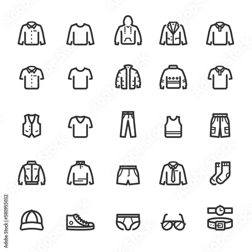 Icon set - Clothing Man line icon