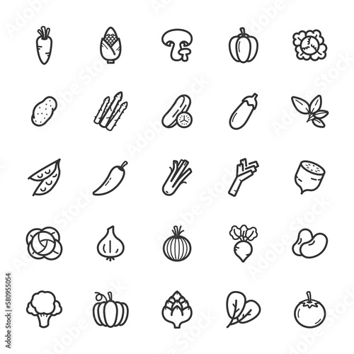 Icon set - Vegetable line icon