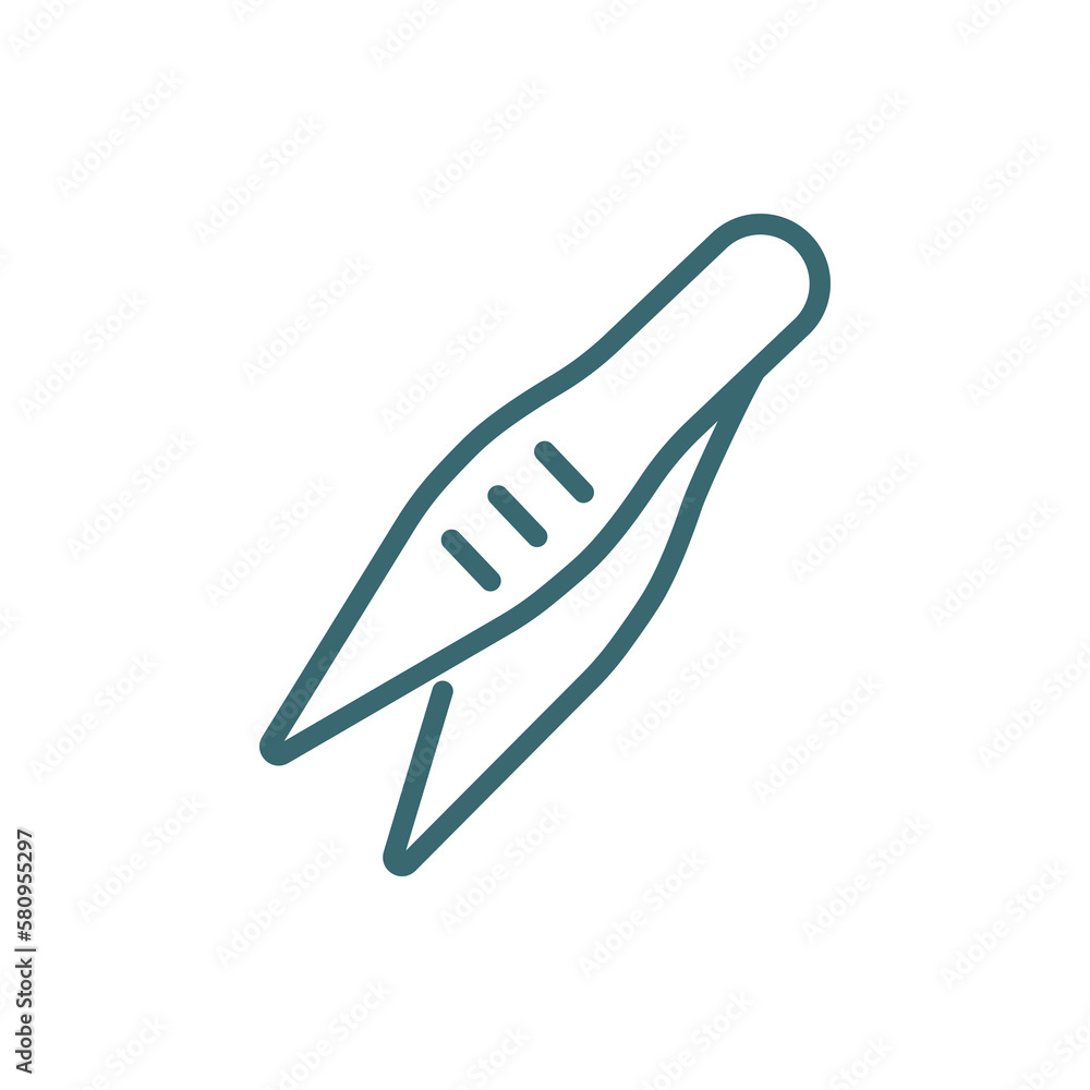 tweezers icon. Thin line tweezers icon from beauty and elegance collection. Outline vector isolated on white background. Editable tweezers symbol can be used web and mobile