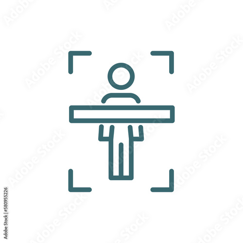 body scan icon. Thin line body scan icon from ai and future technology collection. Outline vector isolated on white background. Editable body scan symbol can be used web and mobile