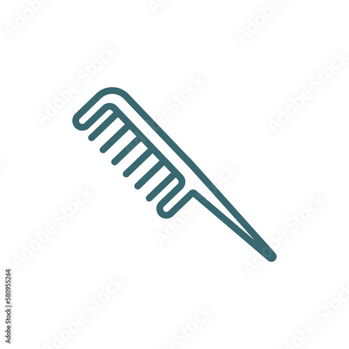 inclined comb icon. Thin line inclined comb icon from beauty and elegance collection. Outline vector isolated on white background. Editable inclined comb symbol can be used web and mobile