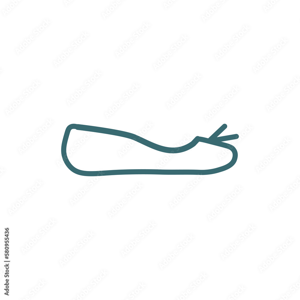 flat shoes icon. Thin line flat shoes icon from clothes and outfit collection. Outline vector isolated on white background. Editable flat shoes symbol can be used web and mobile flat shoes icon. Thin line flat shoes icon from clothes and outfit collection. Outline vector isolated on white background. Editable flat shoes symbol can be used web and mobile