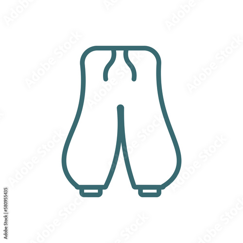 harem pants icon. Thin line harem pants icon from clothes and outfit collection. Outline vector isolated on white background. Editable harem pants symbol can be used web and mobile