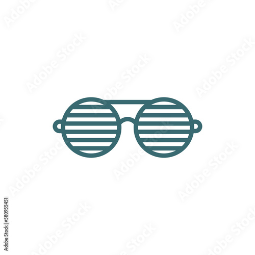 shutter sunglasses icon. Thin line shutter sunglasses icon from clothes and outfit collection. Outline vector isolated on white background.