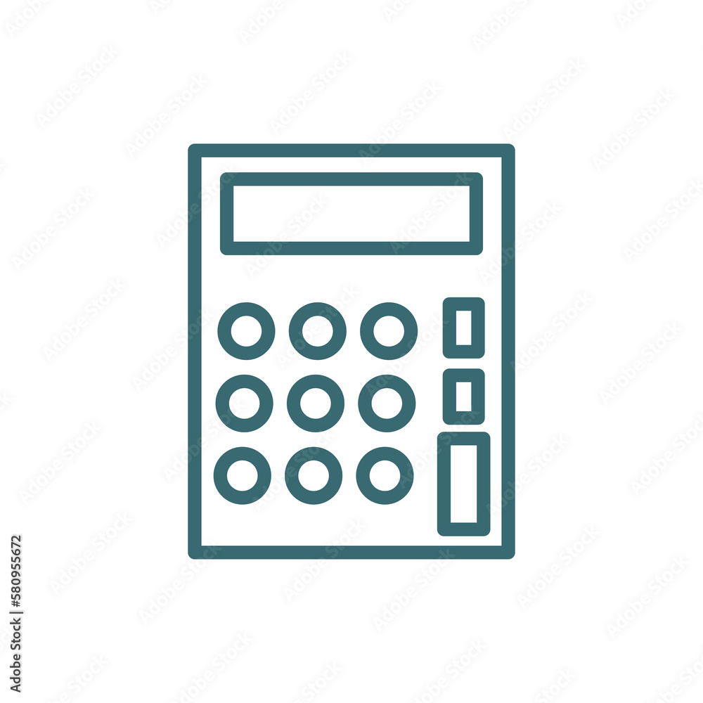 small calculator icon. Thin line small calculator icon from education and science collection. Outline vector isolated on white background. Editable small calculator symbol can be used web and mobile