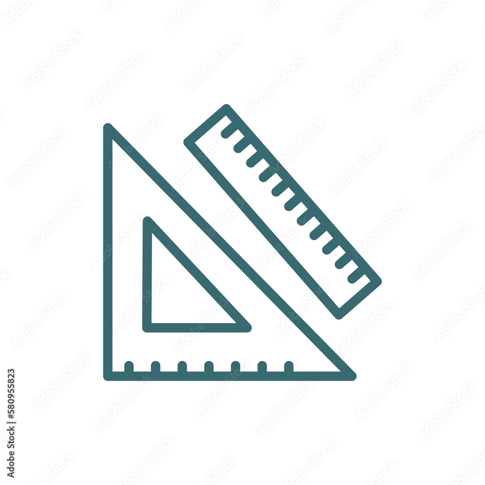 measuring tools icon. Thin line measuring tools icon from education and