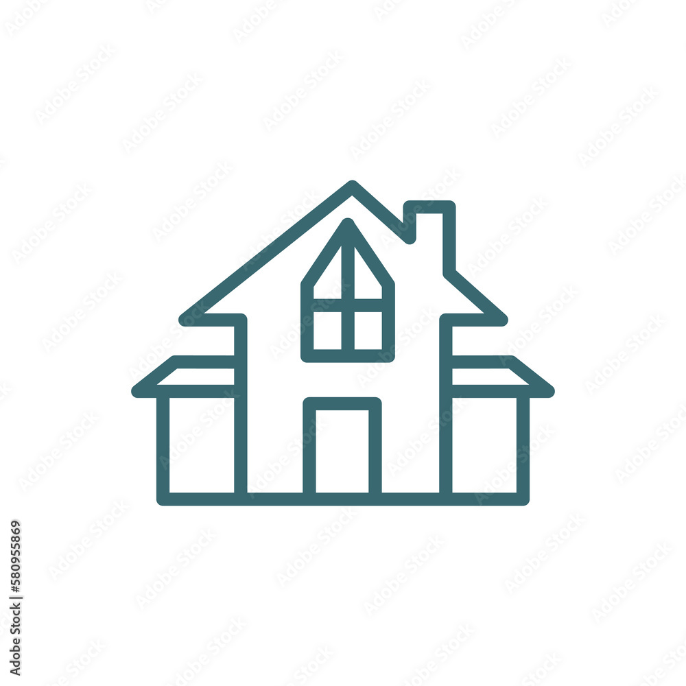 residential icon. Thin line residential icon from automation and high tech collection. Outline vector isolated on white background. Editable residential symbol can be used web and mobile residential icon. Thin line residential icon from automation and high tech collection. Outline vector isolated on white background. Editable residential symbol can be used web and mobile