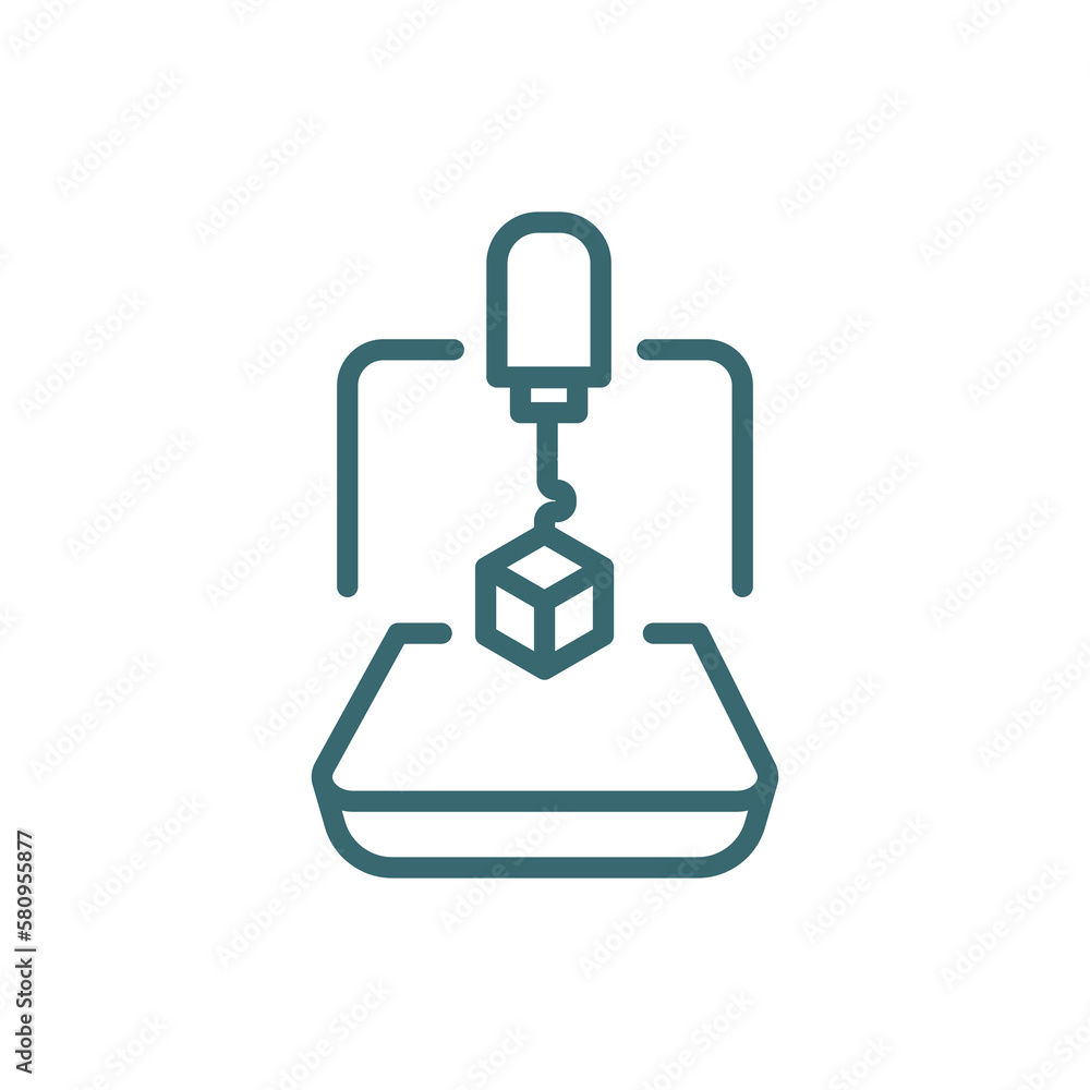 3d printer icon. Thin line 3d printer icon from automation and high tech collection. Outline vector isolated on white background. Editable 3d printer symbol can be used web and mobile 3d printer icon. Thin line 3d printer icon from automation and high tech collection. Outline vector isolated on white background. Editable 3d printer symbol can be used web and mobile