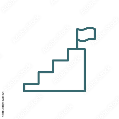 steps to complete icon. Thin line steps to complete icon from education and science collection. Outline vector isolated on white background. 