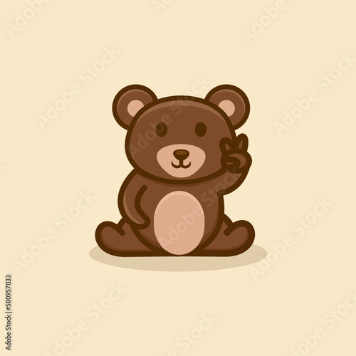 Cute Smile Bear Logo Design