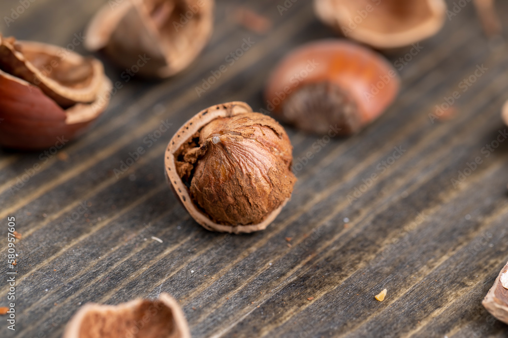debris left after peeling the hazelnuts from the shell debris left after peeling the hazelnuts from the shell