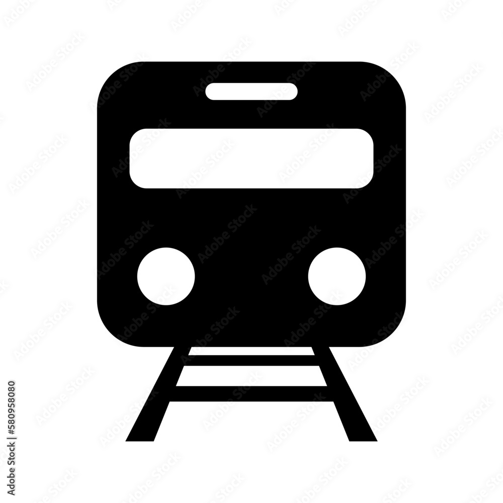 Fotografie Train and rail silhouette icon. Commuter. Vector.