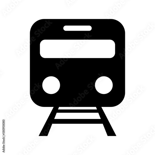 Train and rail silhouette icon. Commuter. Vector.