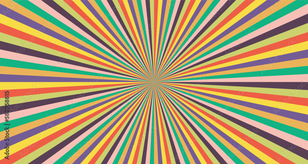 Abstract explosion background in colorful retro rainbow gradient. Glare effect. Sunlight sparkle pattern. Radial rays vector illustration. Narrow beam. For backgrounds, posters, banners and covers. Abstract explosion background in colorful retro rainbow gradient. Glare effect. Sunlight sparkle pattern. Radial rays vector illustration. Narrow beam. For backgrounds, posters, banners and covers.