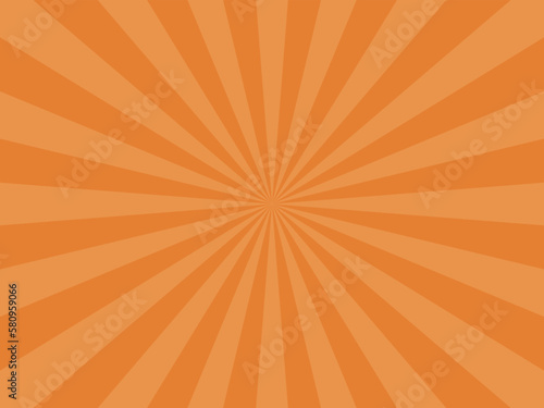 Abstract explosion background in gradient orange color. Sun glare effect radiates. Sunlight sparkle pattern. Radial rays vector illustration. Narrow beam. For backgrounds, posters, banners and covers.
